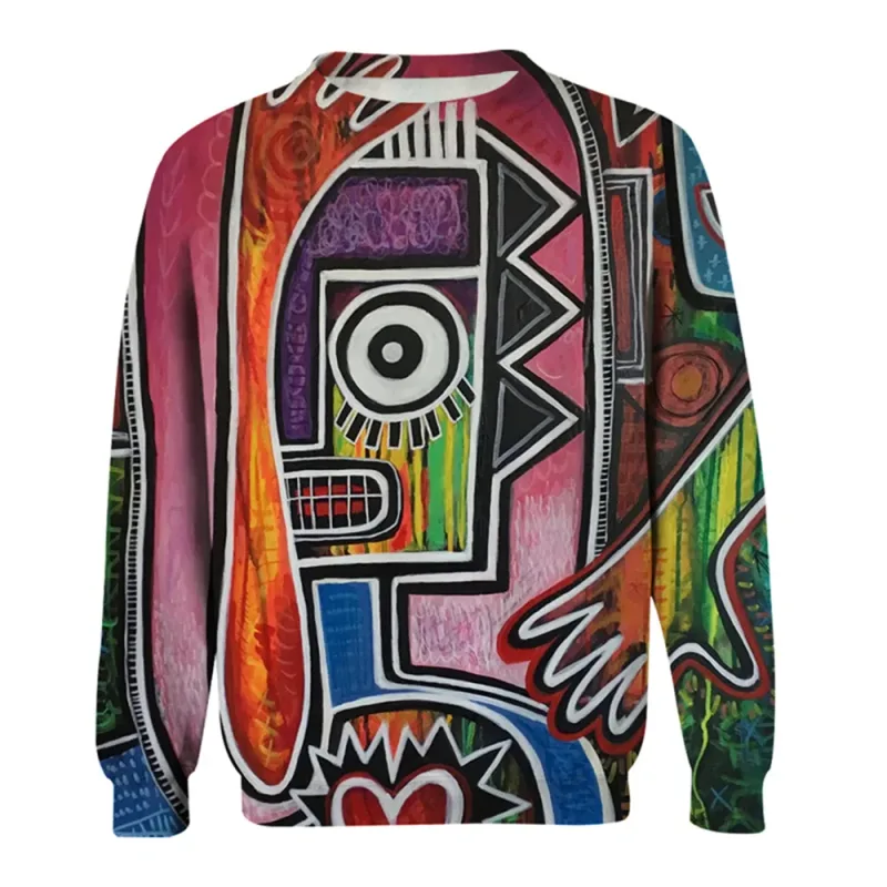 Baju Sweat Grafik Lelaki untuk Lelaki Pullover Graffiti Baju Sweat Lengan Panjang Krew Leher Fesyen Percutian Harian Kasual Percutian Baru