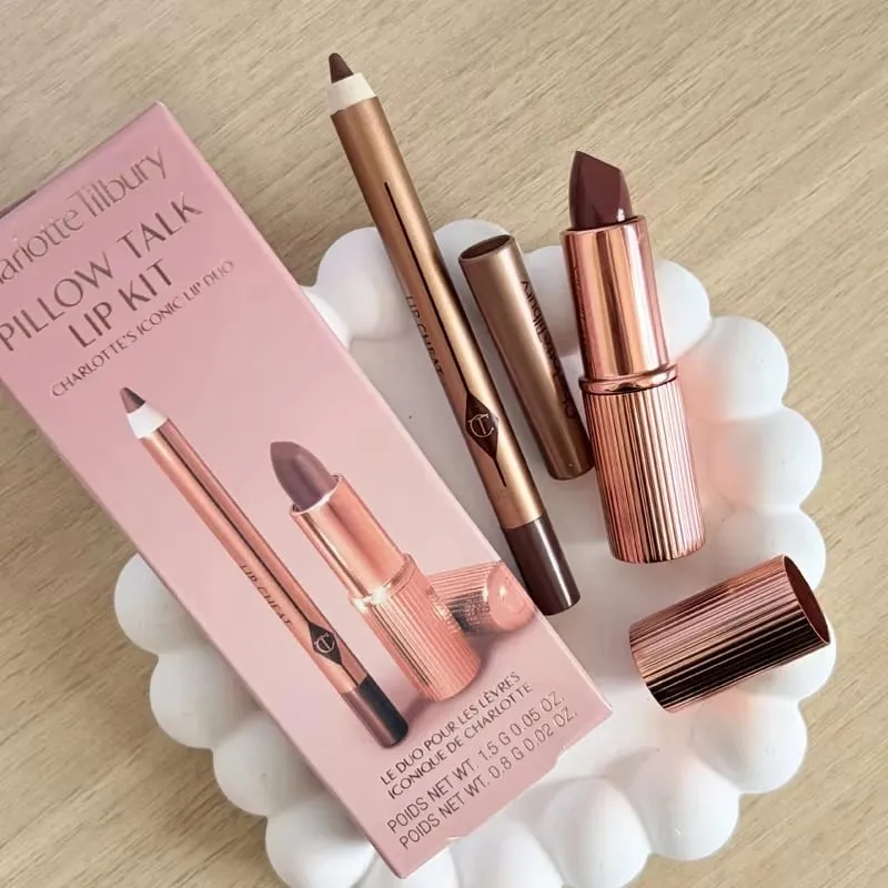 Charlotte Tilbury Lip Liner Set With Essential Oil Silky Blush Foundation That's Smooth Lightweight Natural And Blurred Makeup