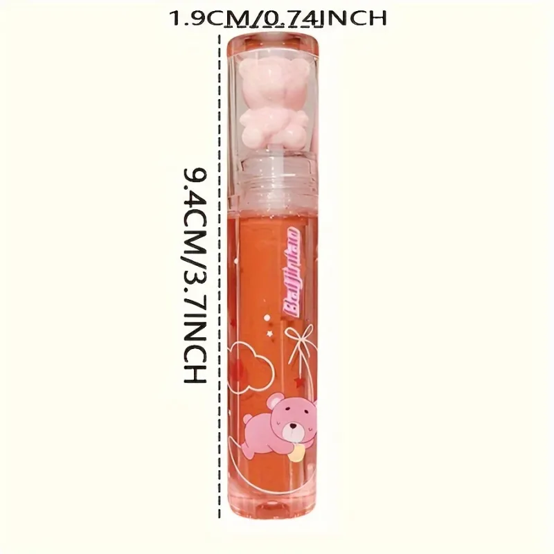 6 color lip glaze cute little bear mirror gloss jelly lips with sparkling light dew water long-lasting stain resistant trans — image 3