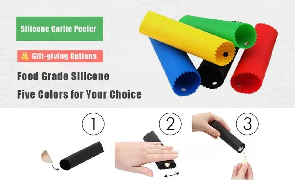 Practical Faster Silicone Garlic Peeler Upgrade Roll Tube Garlic Peels Garlic Cloves in Seconds Peeler Kitchen Tool Gift — image 8