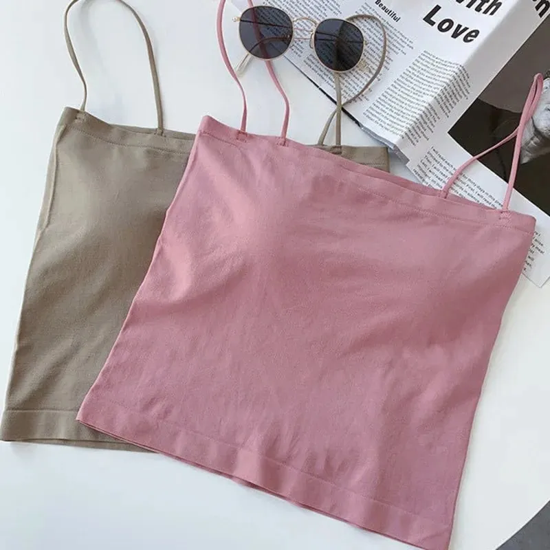 Women's Solid Color Seamless Suspender Breast Wrapped One-piece Breast Pad Strapless Beautiful Back Bottom Layer Inner Vest — image 6