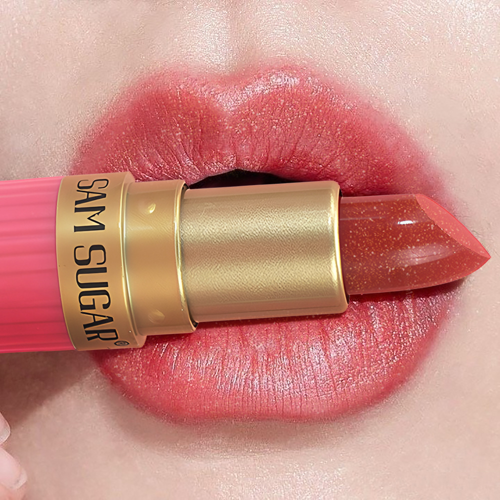 Diamond Pink Lipstick Chocolate Brown Metallic Glitter Lipstick Long-Lasting Waterproof Shimmer Pearl Sparkling Lip Gloss Makeup — image 3