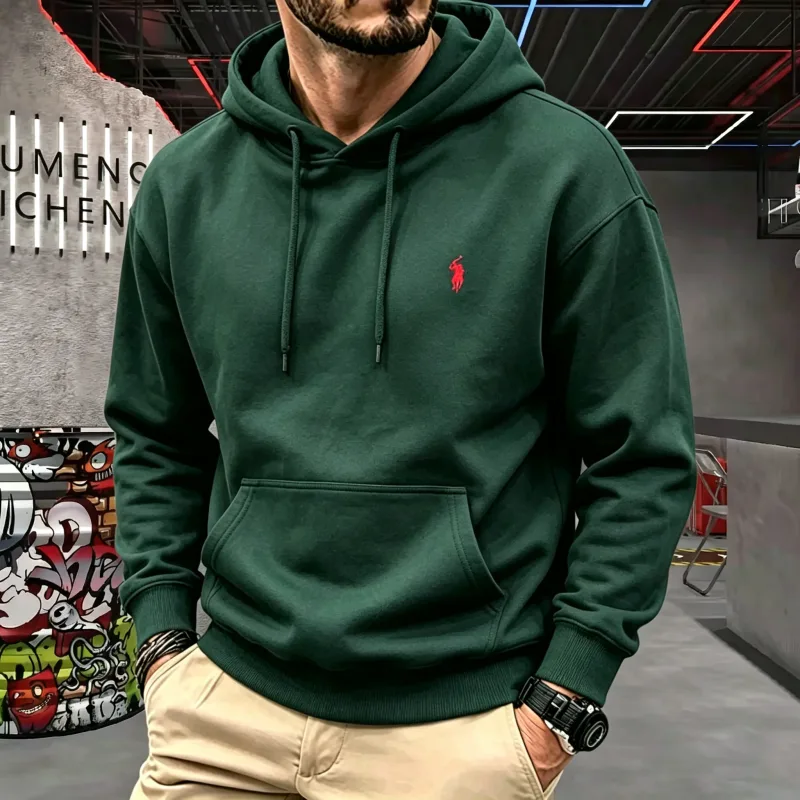 Áo Trùm Đầu Nam Cao Cấp Dài Tay Thu Đông 2026 Thời Trang Sang Trọng Thêu Ngựa Golf Top Áo hoodie Nam Quần Áo