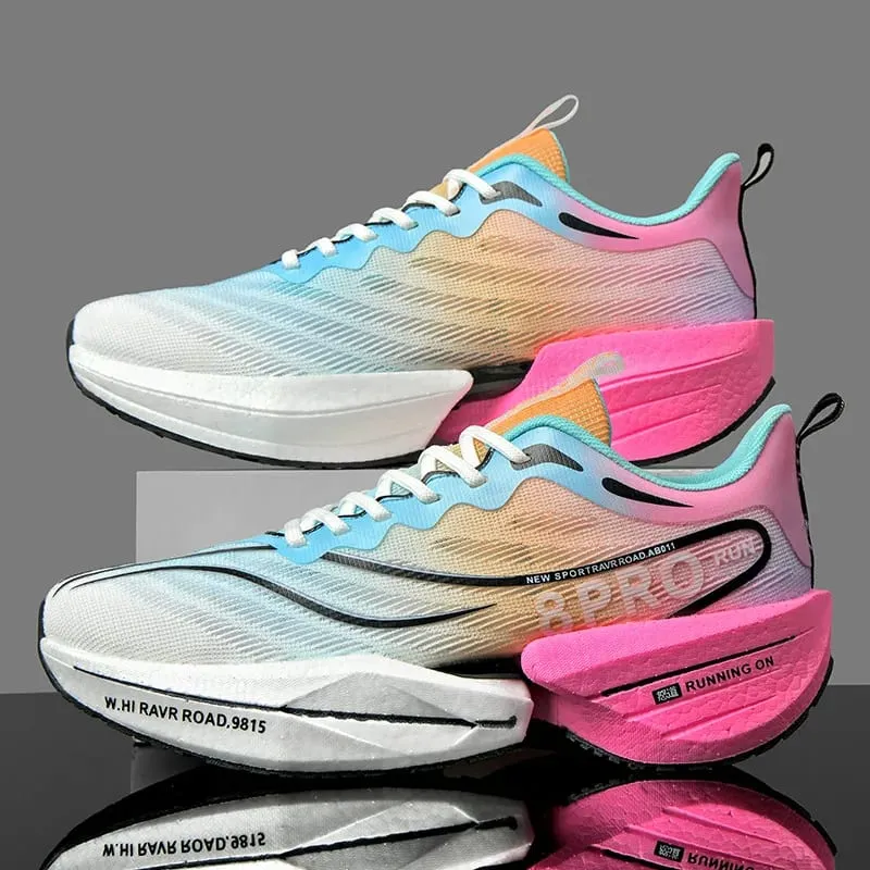 Men's Running Shoes Carbon Plate Racing Marathon Athletic Shoes Cushioned Comfortable Road Sneakers Teenage Training Shoes