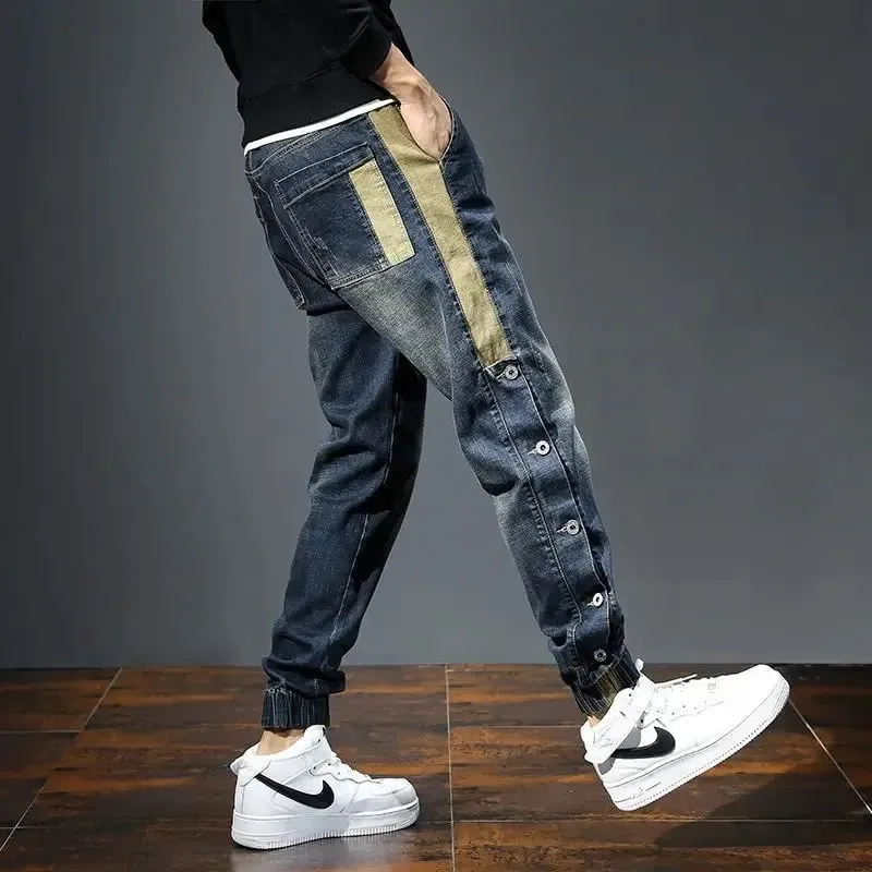 Elastic Man Cowboy Pants Stretch Y2k Vintage Designer Trousers 90s Streetwear Stacked Wide Leg Soft Denim Original Jeans for Men — image 5