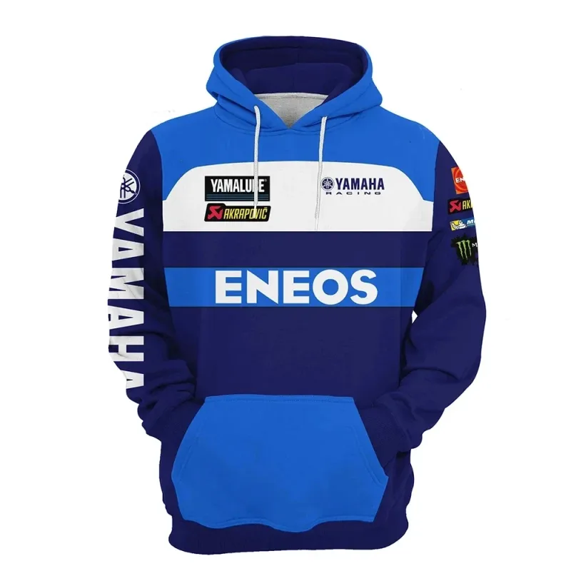 Ang Yamaha men's 3D printed motorcycle hooded pullover shirt na angkop para sa pagsusuot sa kalye at pagsakay sa motorsiklo — image 9