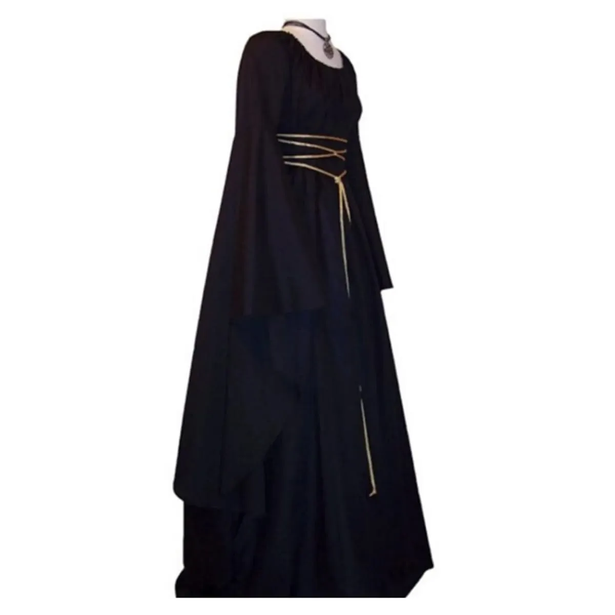 Women Dresses Vintage Medieval Cosplay Costume Ghost Witch Vampire Gothic Dress Halloween Christmas Masquerade Party Dress