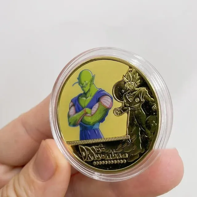 Dragon Ball Gold Plated Gold Coin Son Goku Vegeta Commemorative Coins Children Classic Anime Peripherals Collection Toy Souvenir