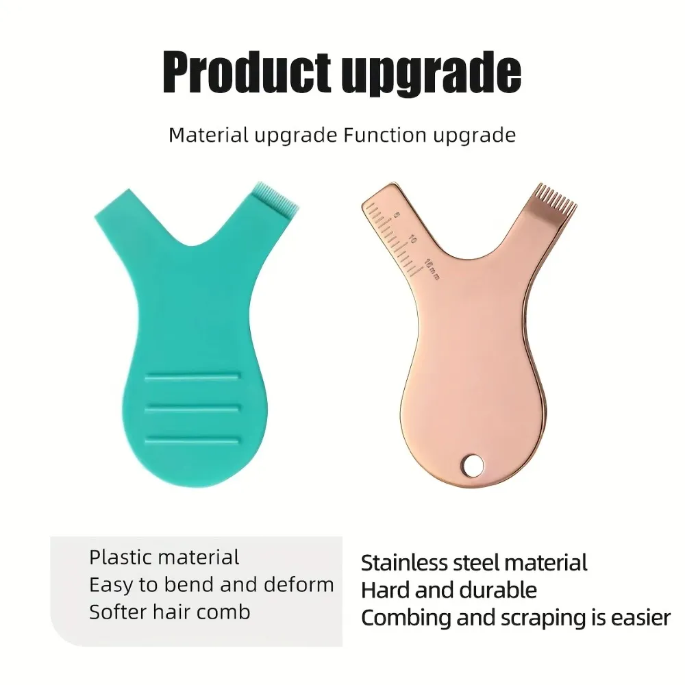 Reuseable Stainless Steel Eyelash Brush Clean Comb Y Shape Grafted Eyelashes Brushes Lifting Curler Eye Lash Extension Perm Tool