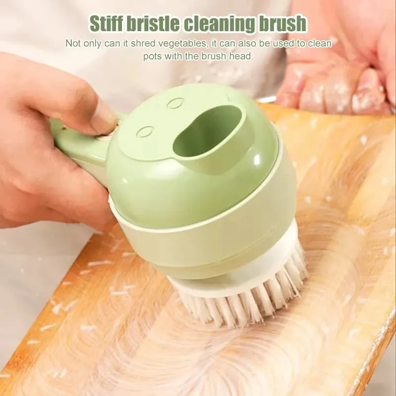 4 In 1 Vegetable Cutter Multifunctional Handheld Electric Wireless Chop Garlic Mash Minced Slice Onion Cutting Cooking Gadget — image 4