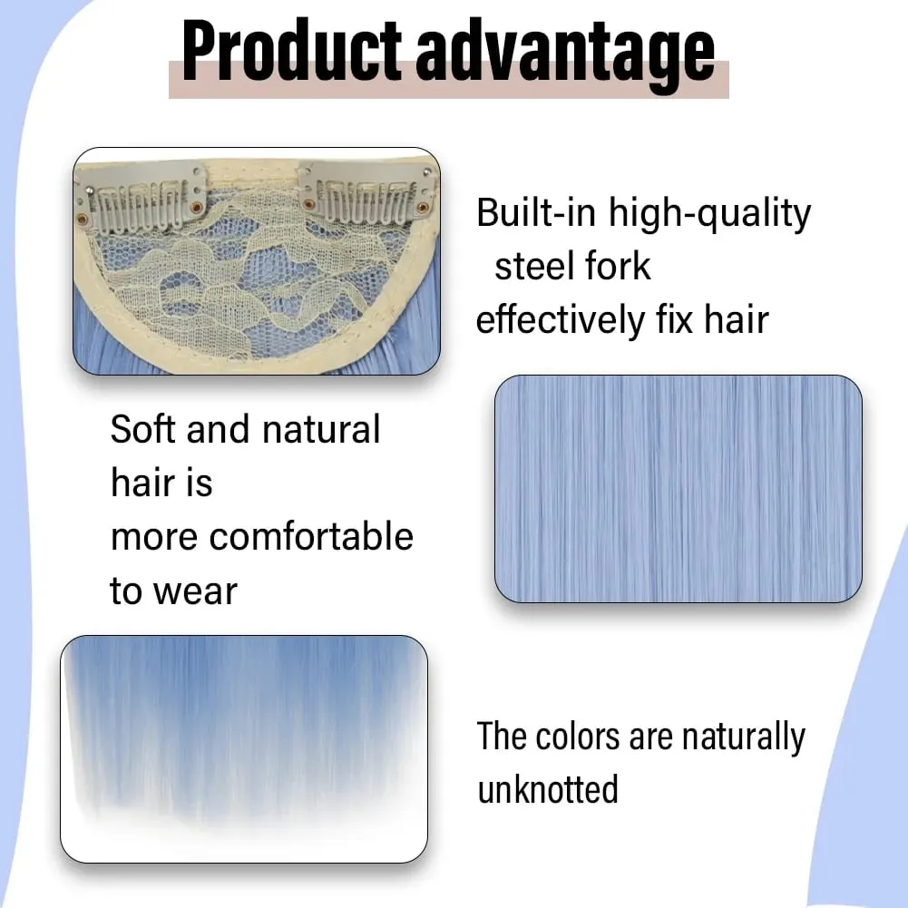 Clip in Hair Extensions Colored Party Highlights 30 inches Multi-colors Straight Hair Synthetic Hairpieces — image 4