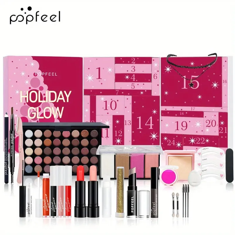 24 pieces including a whole series of eye shadow lipstick eyebrow pencil combination cosmetics set box Valentine's Day gift