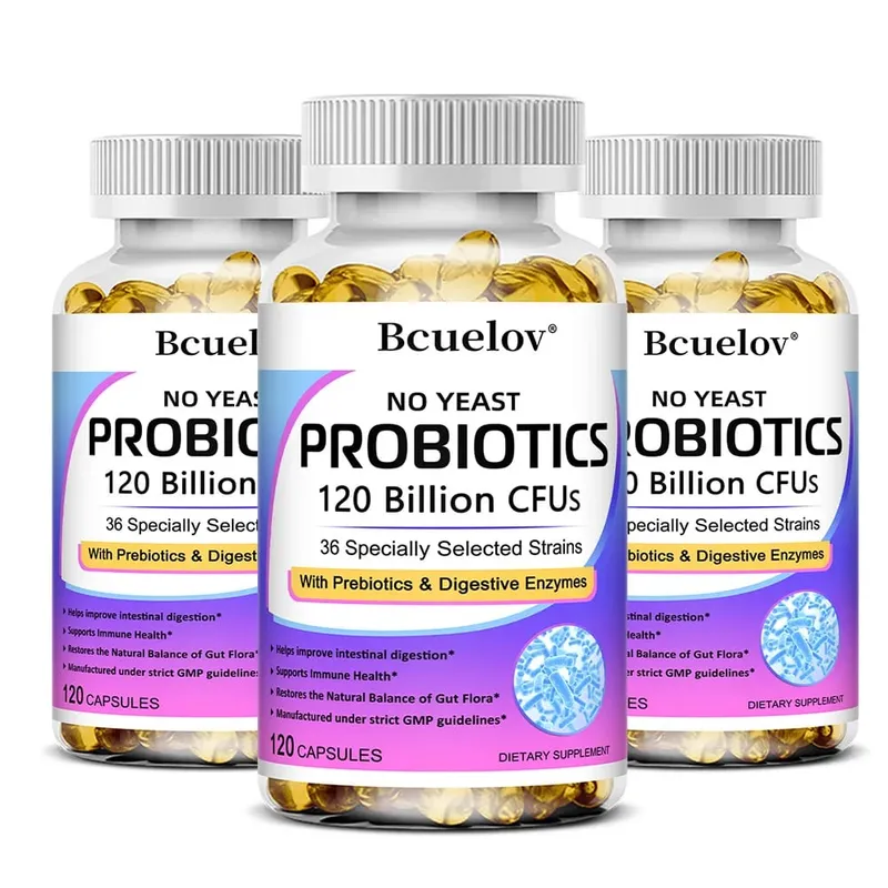 Probióticos 120 mil millones de UFC con prebióticos y enzimas digestivas Apoya la digestión Flora intestinal Alivio de la hinchazón y salud inmune — image 8