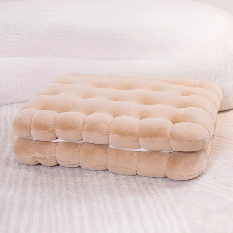 New Simulation Little Biscuits Doll Cushion Stuffed Round Cookie Plush Toys Creative Soft Pillow Chair Car Seat for Kid Gifts — image 21
