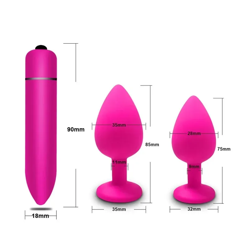 S/M/L Anal Plug Butt Vibrator Women/Men Soft Silicone Round Shaped Erotic Bullet Anal plug Bullet Gay Sex Toys for Adults — image 13