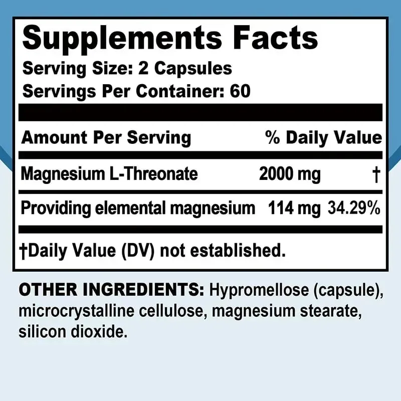 Magnesium L Threonate - Focus and Memory Enhancer Supports Nerve Function Muscle Strength Bone and Joint HealthSupplements — image 3