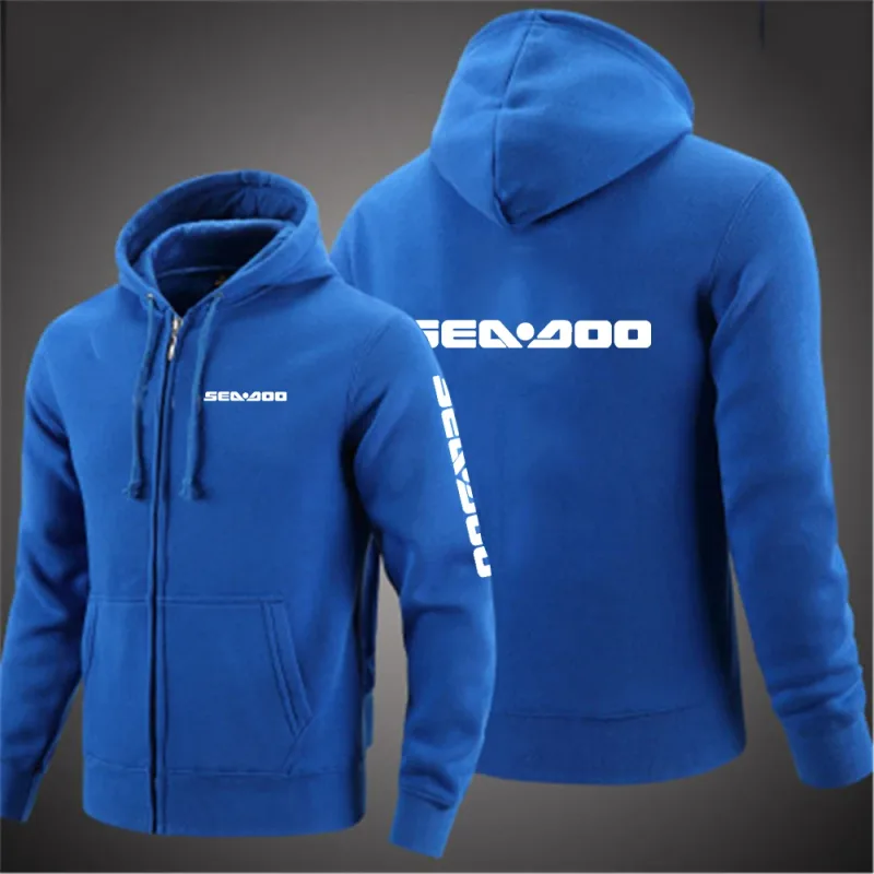 Sea Doo Seadoo Moto 2023 Men New Long Sleeves Cotton Solid Color Zipper Couples Hoodies Custom Sweatshirt Fashionable tops — image 2