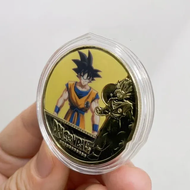 Dragon Ball Gold Plated Gold Coin Son Goku Vegeta Commemorative Coins Children Classic Anime Peripherals Collection Toy Souvenir