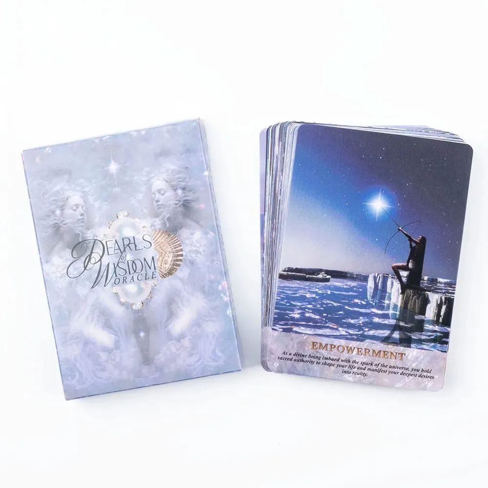 Pearl Wisdom Oracle Deck 10.4*7.3cm 44 Cards Delve Into The Ethereal Visuals Guiding You To Discover Deeper Significance