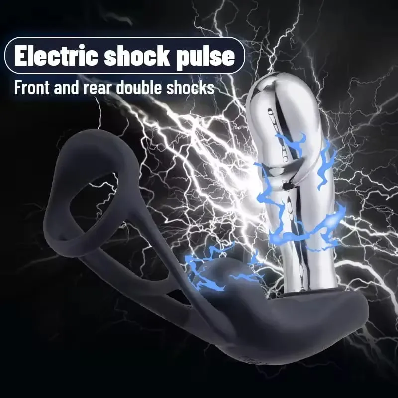 Male Prostate Massager Electric Shock Penetration Anal Vibrator Metal Anal Plug Sexy Adult Butt Plug But Pluk Sex Toys for Men — image 4
