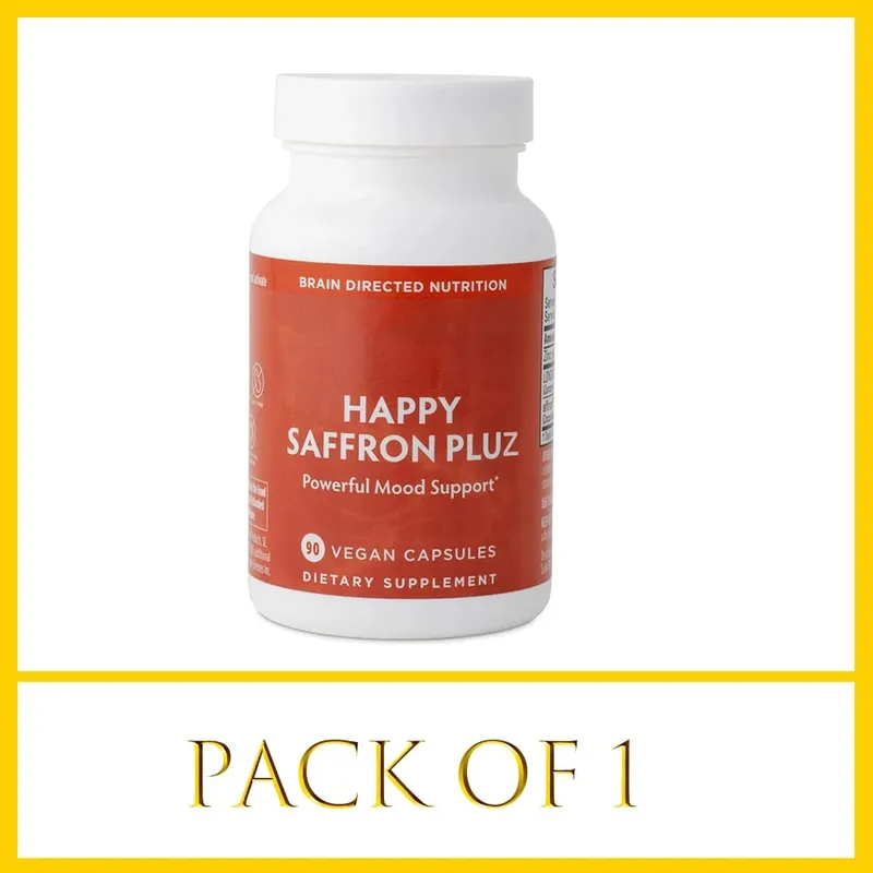 Happy Saffron Supplements Saffron Extract for Mood & Memory Eye Health - Joint Supplement for Women & Men - 90 Vegan Capsules