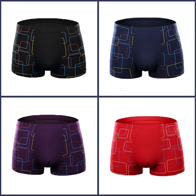 4PCS Mens Boxer Shorts Modal Underwear Sexy Striped Underpants Breathable Boxers Bamboo Fiber Panties Male Plus Size XXL-7XL — image 24