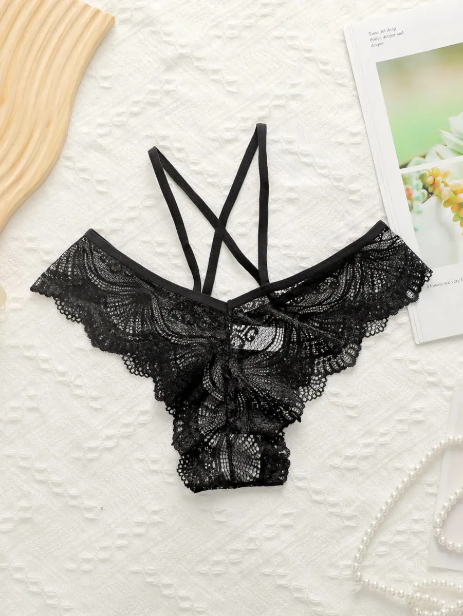 2024 New Women's Latest Production And Sales Pull Gathering Lace Underwear And Underwear Set U093 — image 5