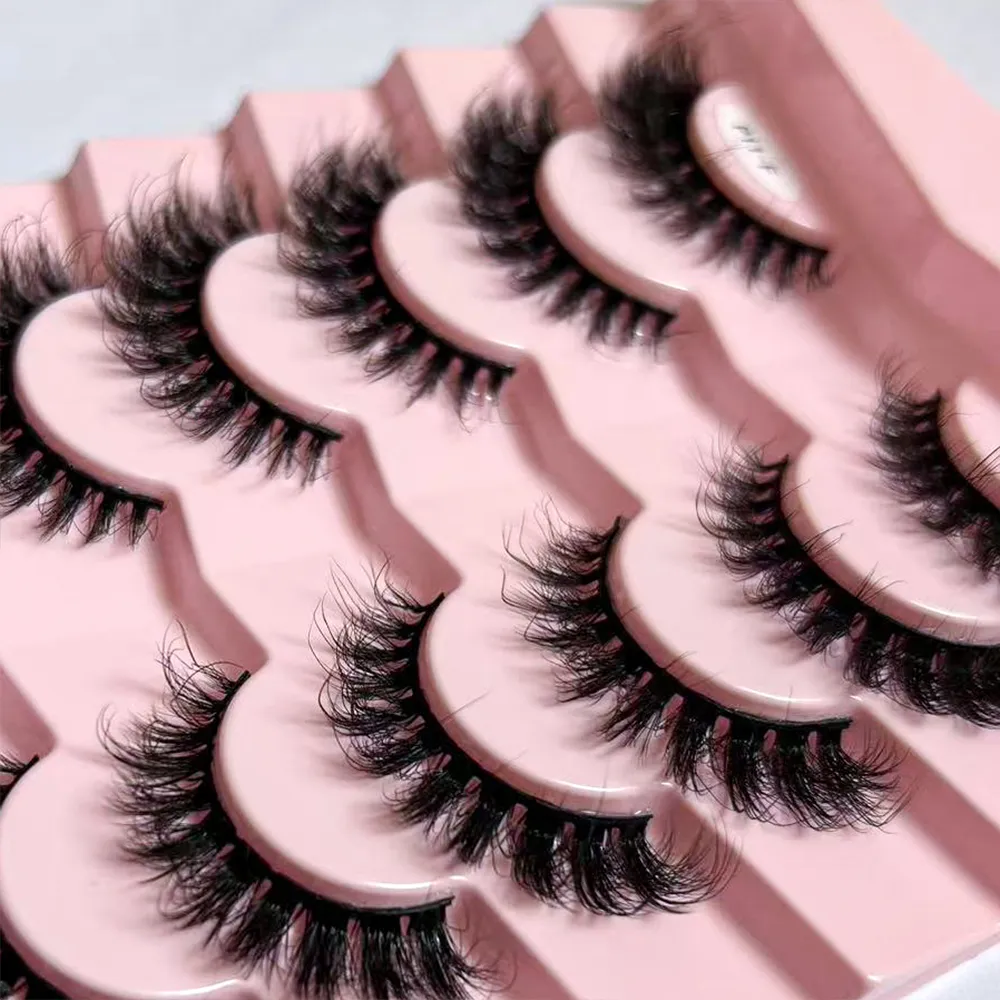 Classic 3D Volume Faux Mink Lashes Natural Look Fluffy False Eyelashes Wispy Cat Eye Lashes Fluffy 3D Mink Lashes — image 4