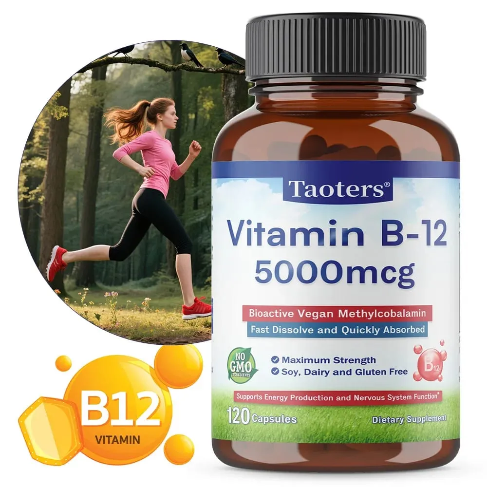Βιταμίνη B12 5000 Mcg - Extra Strength - Συμπλήρωμα για την υποστήριξη των επιπέδων ενέργειας Ψυχική διαύγεια Νευρικό σύστημα Υγεία — image 1