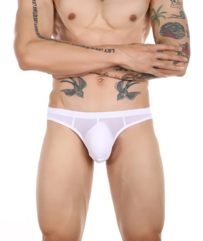 Sexy Men's Thongs Underwears Ultra-thin Thong G Strings Pouch Ice Silk Tanga Hombre Sexy Gay Underpants Breathable Briefs Men