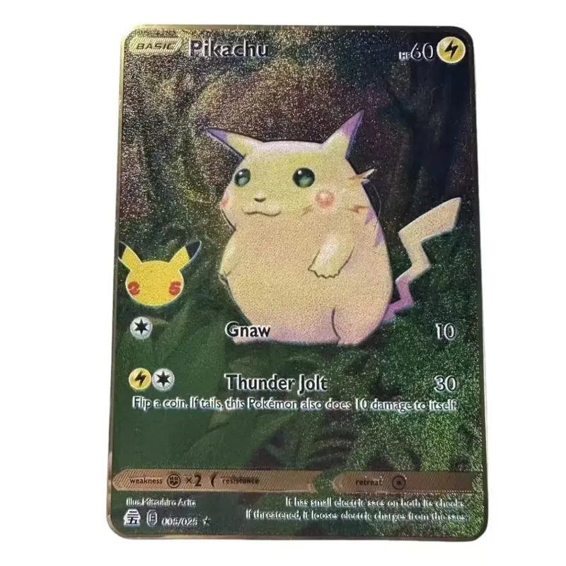 Van Gogh Museum Pokemon English Metal Card Anime Pikachu Charizard Mewtwo Shiny Letters Game Collection Card Kids Toy Gifts — image 9