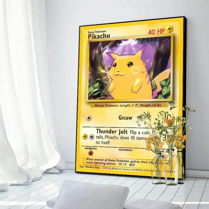 Pokemon Basis Set 1996 Jaar Engels Kaarten Shining Canvas Painting Poster Print Watercolor Wall Art Picture Home Decor Gifts — image 10