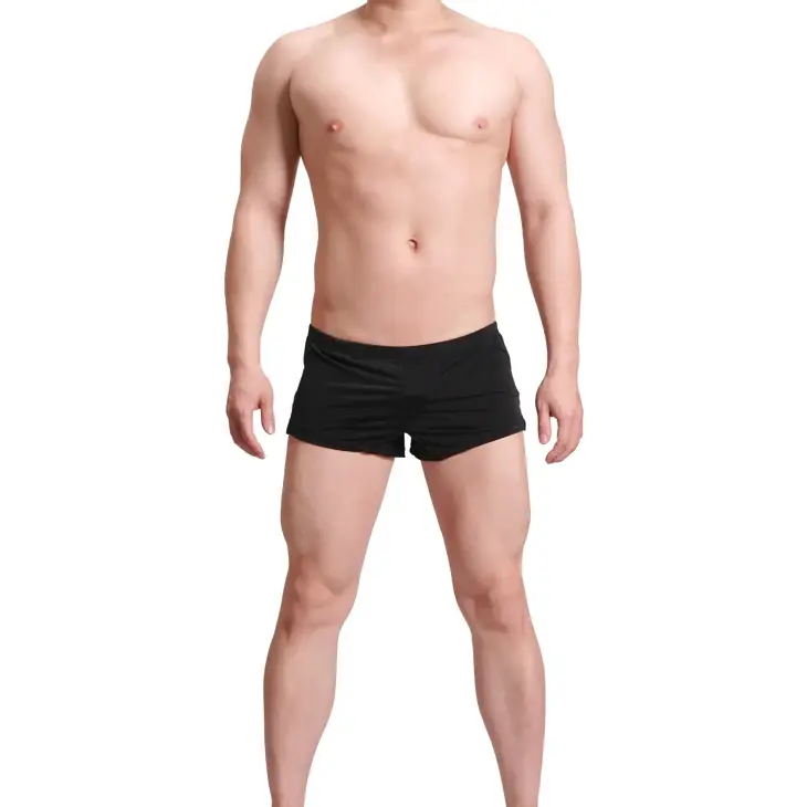 Mens Underwear Ice Silk Boxer Shorts homme Solid Mid-rised U Convex Pouch Underpants Cueca Men's Arrow Pants Plus Size M-XXL — image 1