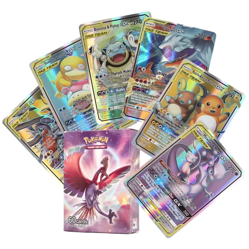60/100Pcs English Pokemon Card 1996 Year Shining Charizard Pikachu Mewtwo trade Card Kids Pokemon Toy — image 13