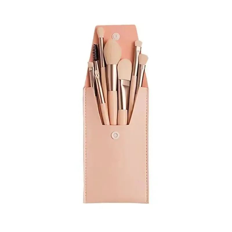 Set of 8 Soft Bristle Make Up Brushes Premium Synthetic With Bag Eyeshadow Brush Eye Facial Beauty Foundation Brush — image 10