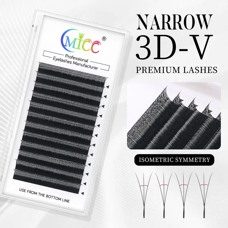 צר 2D Y 3D 4D 5D הארכת ריסים בצורת V מניפות נפח W בצורת ריסים BASF טבעי צפוף מלאכותי מינק מלאכותי
