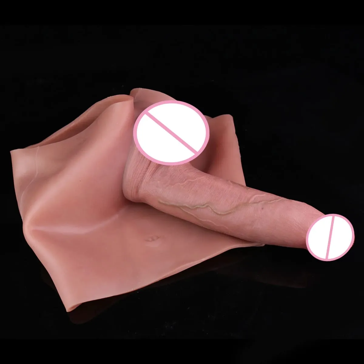 หนา Hollow Dildo ชายสายรัดขนาดใหญ่ Hollow Dildo Dick Extender ซิลิโคนสมจริงอวัยวะเพศชายขนาดใหญ่ของเล่นสำหรับคู่รัก Sex