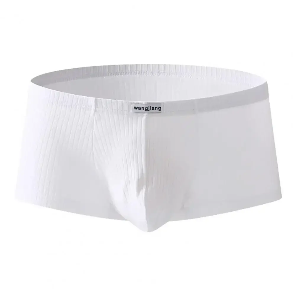 1PCS/3PCS/9PCS Men Boxer Shorts Low-rise Solid Color Ribbed Panties Underpants