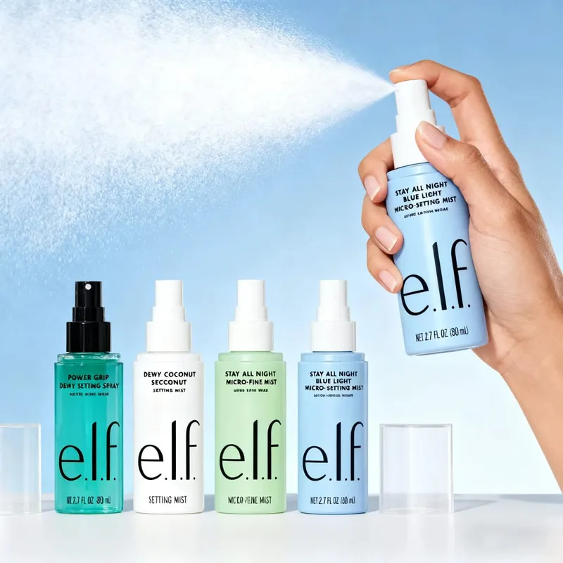 Elf Pre Makeup Zelená a růžová Hydratační báze pro rovnoměrný tón pleti a Lasting Isolation Finishing Spray Tekutá podkladová esence — image 6