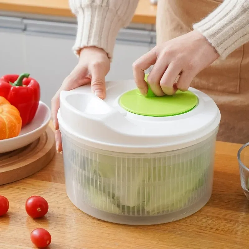 Multifunctional Household Manual Vegetable Dehydrator - Salad Spinner with Fruit Lettuce Drain Basket | Home Kitchen Gadgets