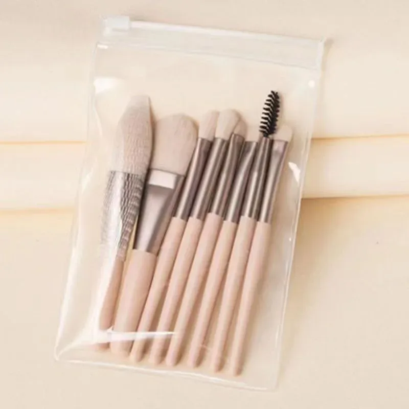 8 stk Mini Macaron bløde makeup børster sæt Bærbare begyndere skønhedsværktøjer til blush øjenskygge Komplet kosmetisk børstesæt