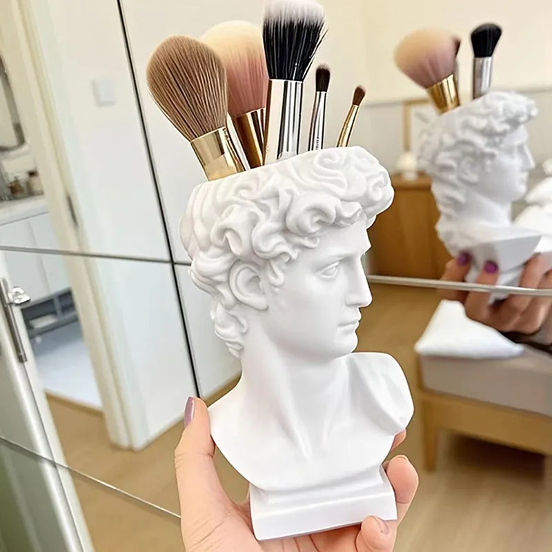 Kreative Statue Von David Form Pinsel Topf Desktop Ornamente Lagerung Box Haushalt Make-Up Pinsel Organizer