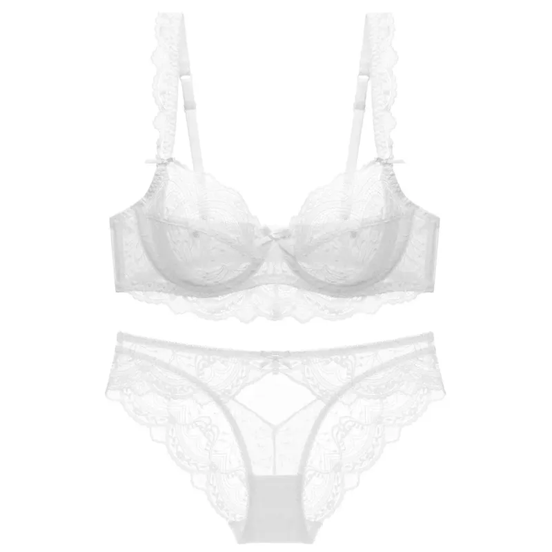 Deep Cleavage Push Up Bra Lace Lingerie Set Women Anti Sagging Sheer Comfort Bralette All Sizes Underwear Sexy & Confident