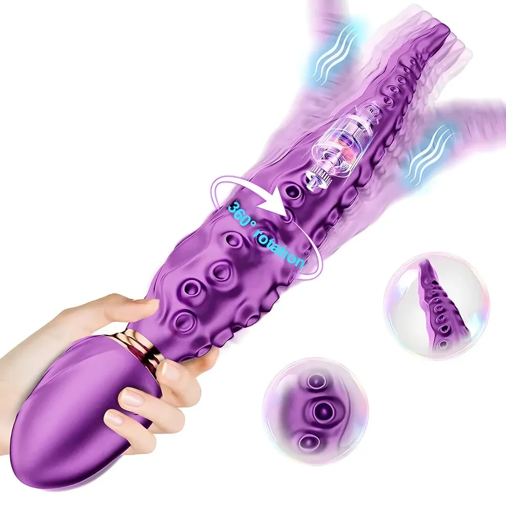 Octopus Tentacle Anal Vibrator Female G-Spot Clit Vagina Stimulation 360° Rotation Silicone Dildo Masturbation Sex Toys Women — image 1