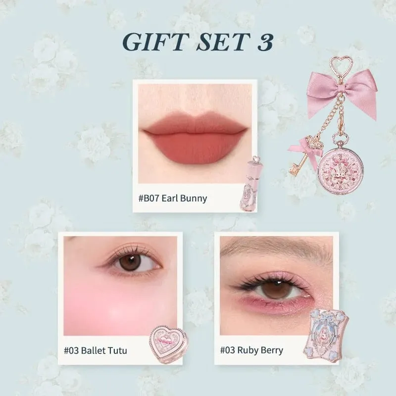 Flowerknows Bunny Garden Collection ชุดของขวัญแต่งหน้า Pigment Palette Lip Balm พวงกุญแจ Velvet Matte ลิปสติกครีมชุด