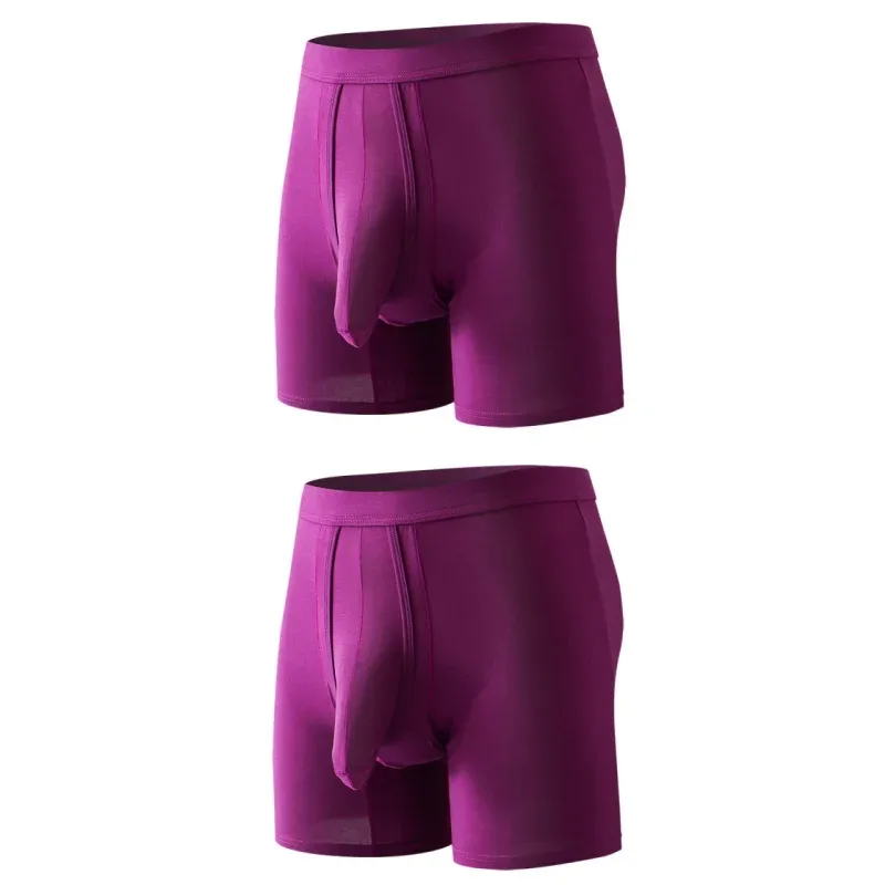 2PCS Mens Long Legs Underwear Separate Ball Pouch Breathable Comfort Sport Seamless Boxer Trunks Shorts Calzoncillo Hombre — image 24