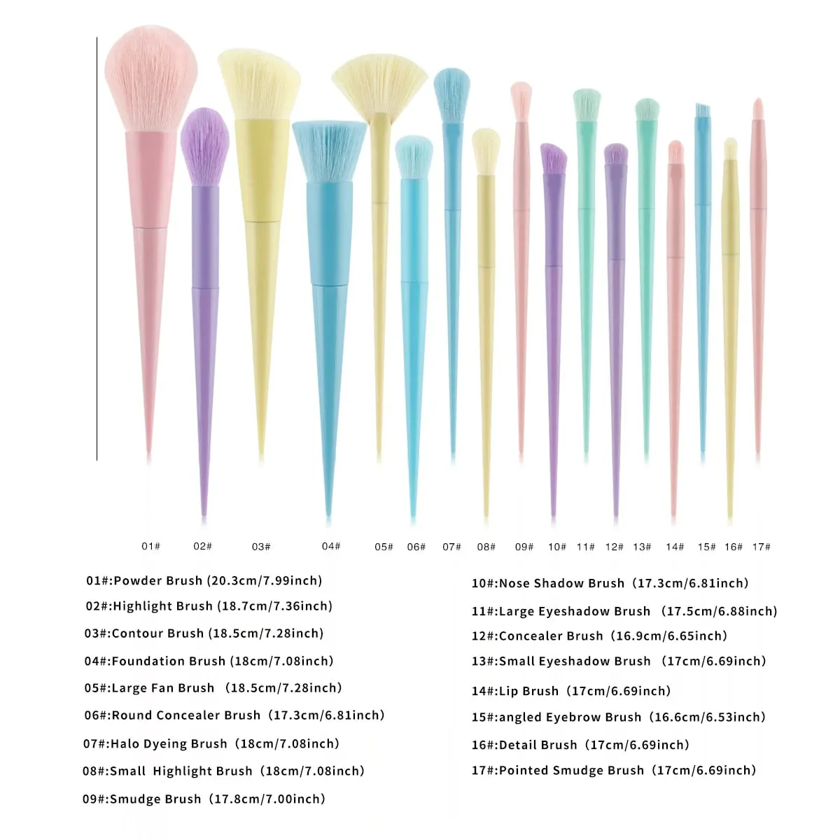 17 Color Multi-Color Makeup Brushes Color Brushes Makeup Brush Set Makeup Tools Full Set — image 2
