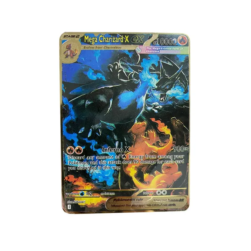 Kad Pokemon Vmax Logam Surat Pokémon Pikachu Gx Mewtwo Charizard Vstar Permainan Anime Mainan Besi Emas Kad Bermain Hadiah Kanak-kanak — image 23