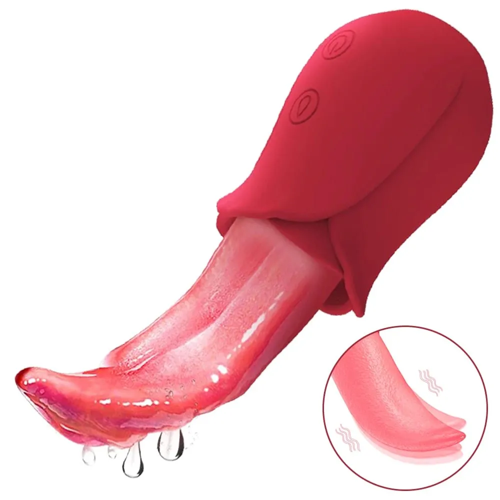 Sucking Rose Vibrator with Tongue Licking for Women Clitoral Stimulation Nipples Stimulator Female Adult Goods Sex Toys 18+ — image 1