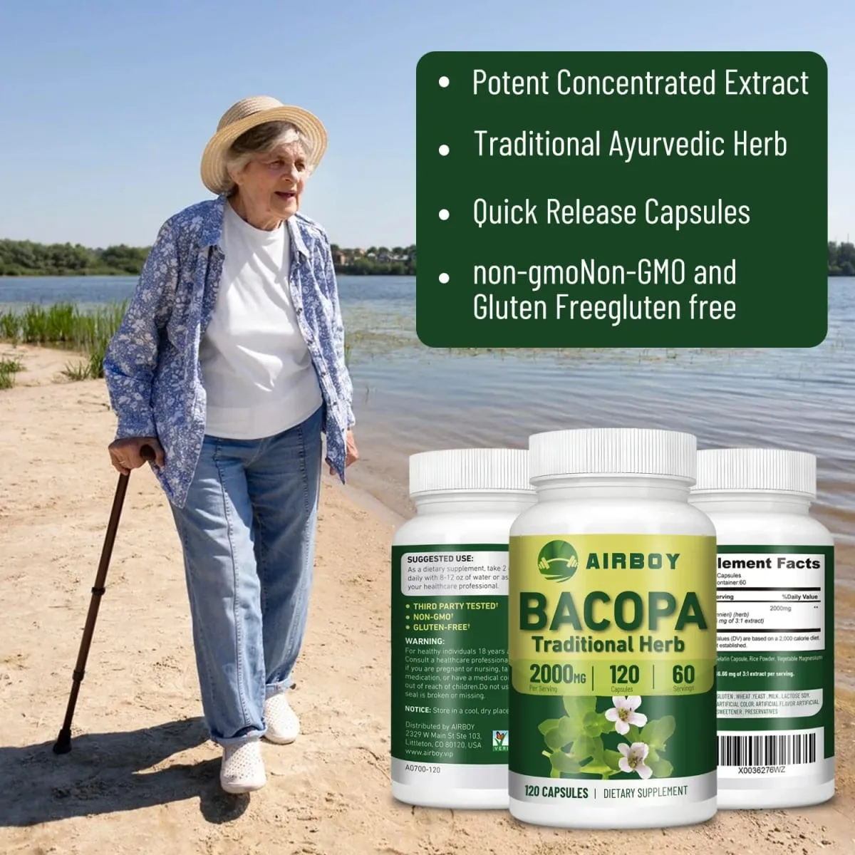 Bacopa Monnieri Extract - Helps Clear Thinking and Improves Memory Delay Skin AgingSupplements — image 4